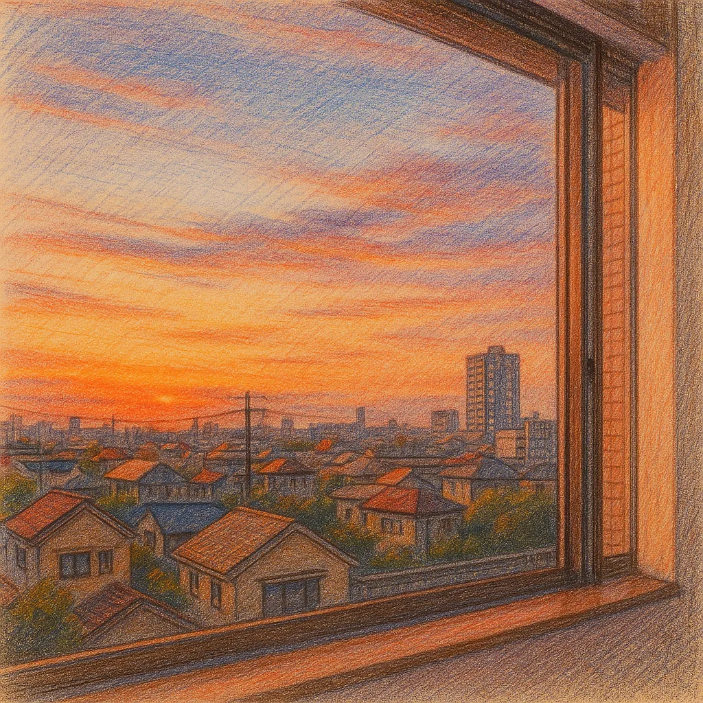 夕暮れ時のクリニックからの眺め